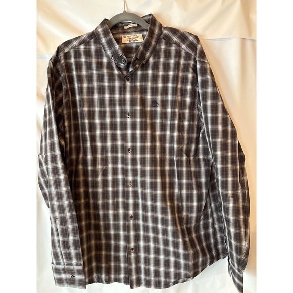 Original Penguin Mens Shirt XL Blue Plaid Long Sleeve Button Up‎ Extra Large - Picture 1 of 5